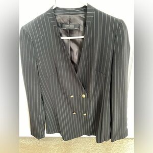 Light suit black with white strip & gold cute button